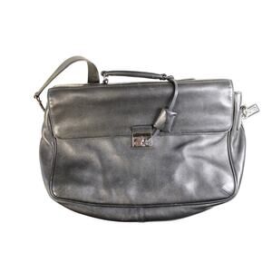 coach black leather messenger bag